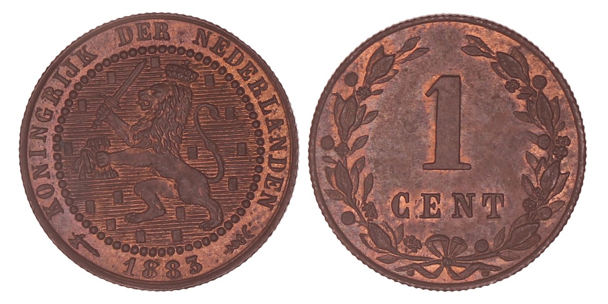 1 Cent. Willem III. 1883. UNC -.