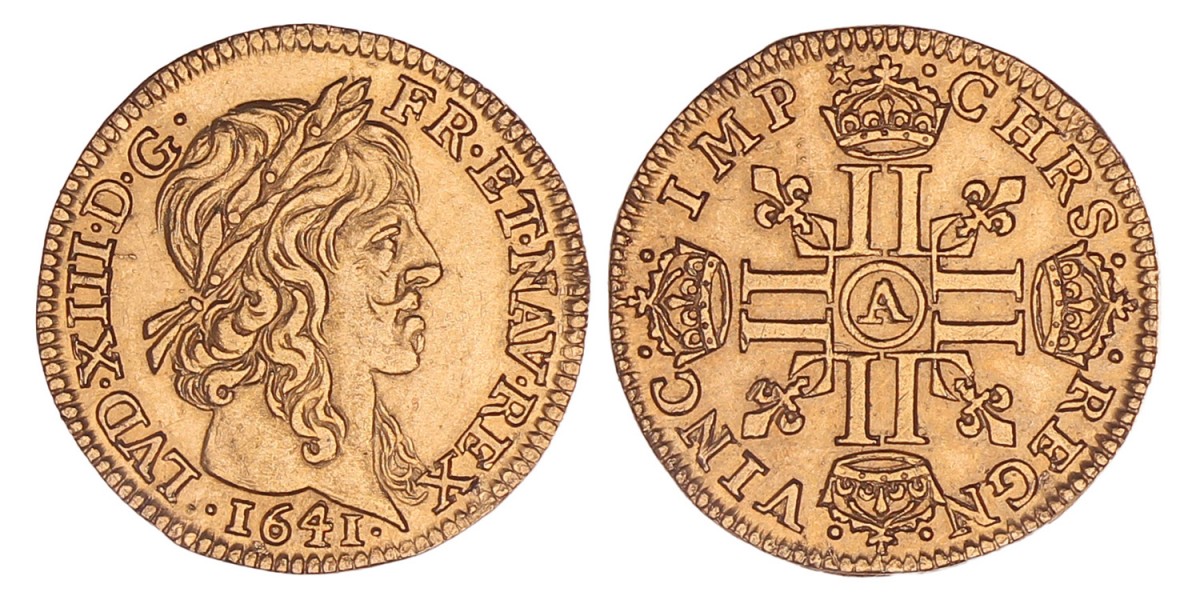 France. Louis XIII. ½ Louis d'Or. 1641 A.