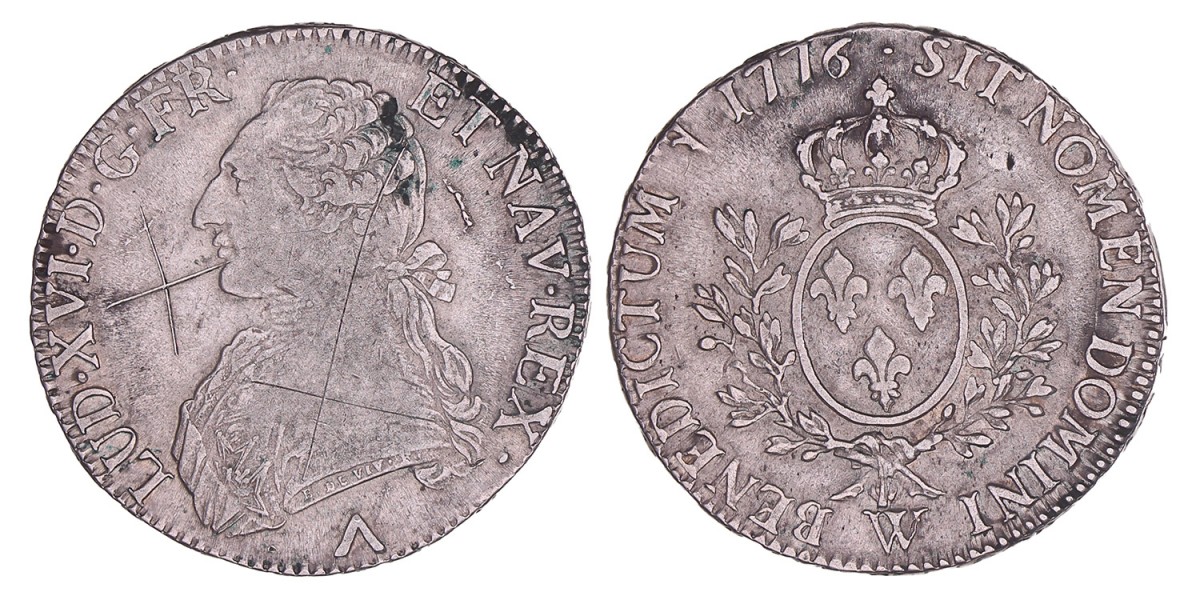 France. Louis XVI. Ecu. 1776 W.