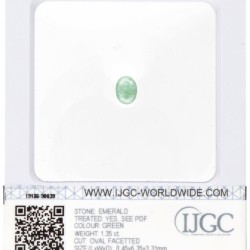 IJGC-gecertificeerde natuurlijke smaragd 1.35 ct.