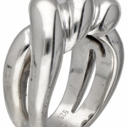 Sterling zilveren gedraaide Hermès ring.