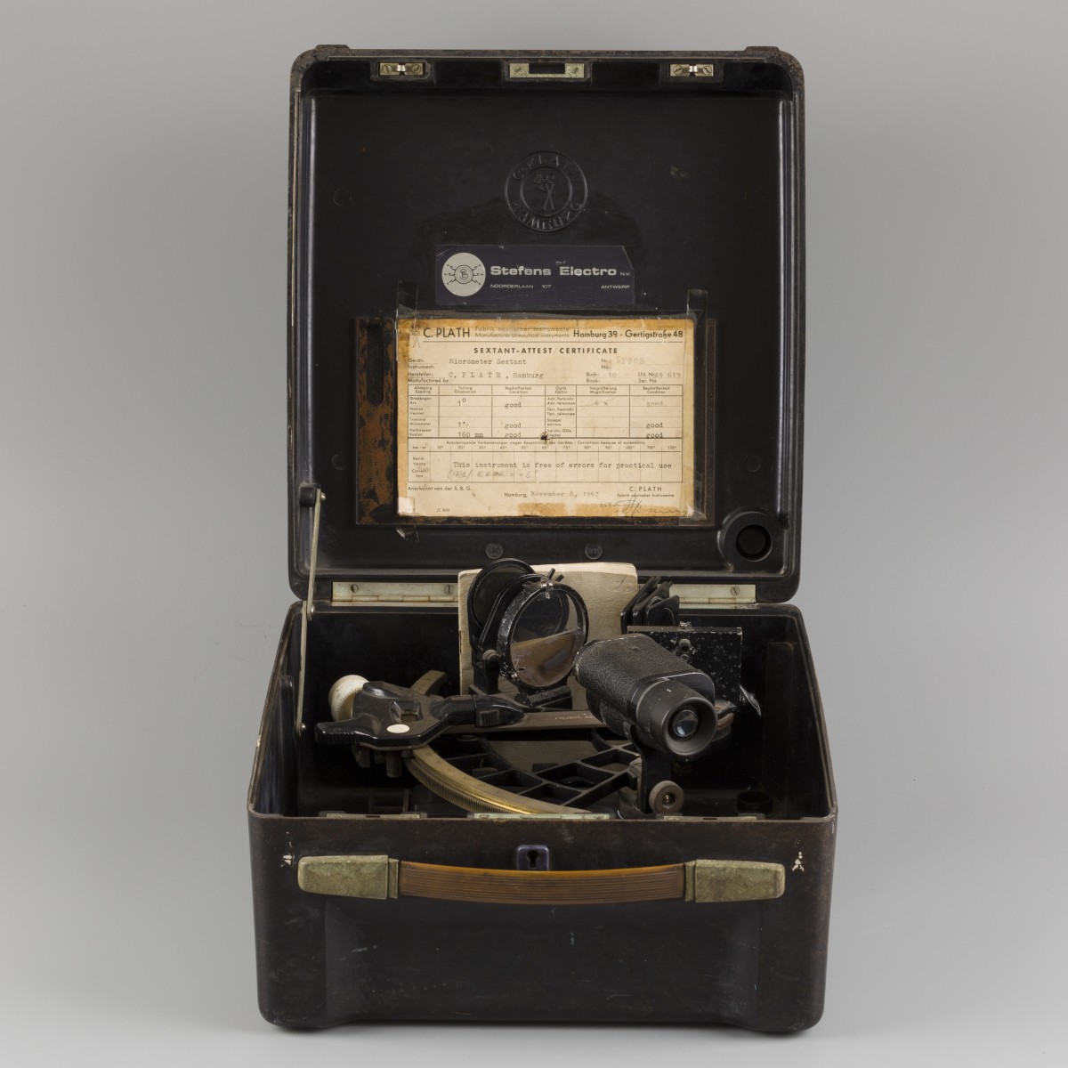 Een "C. Plath" micrometer sextant, Duitsland, 2e kwart 20e eeuw.