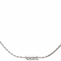 18 kt. Witgouden collier bezet met ca. 1.04 ct. diamant en natuurlijke saffier.