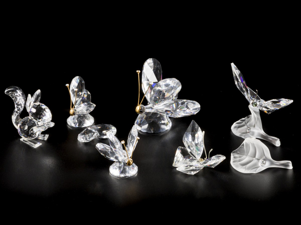 (6) delig lot Swarovski miniaturen.