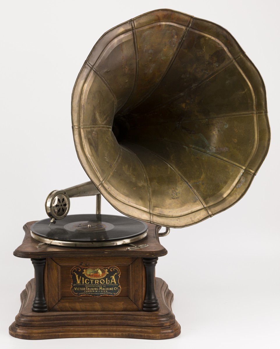 Een "Victrola" grammofoon, Verenigde Staten, begin 20e eeuw.