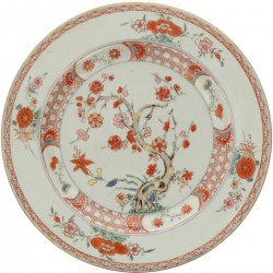 Een set van (6) porseleinen borden met floraal decor. China, Qianglong.