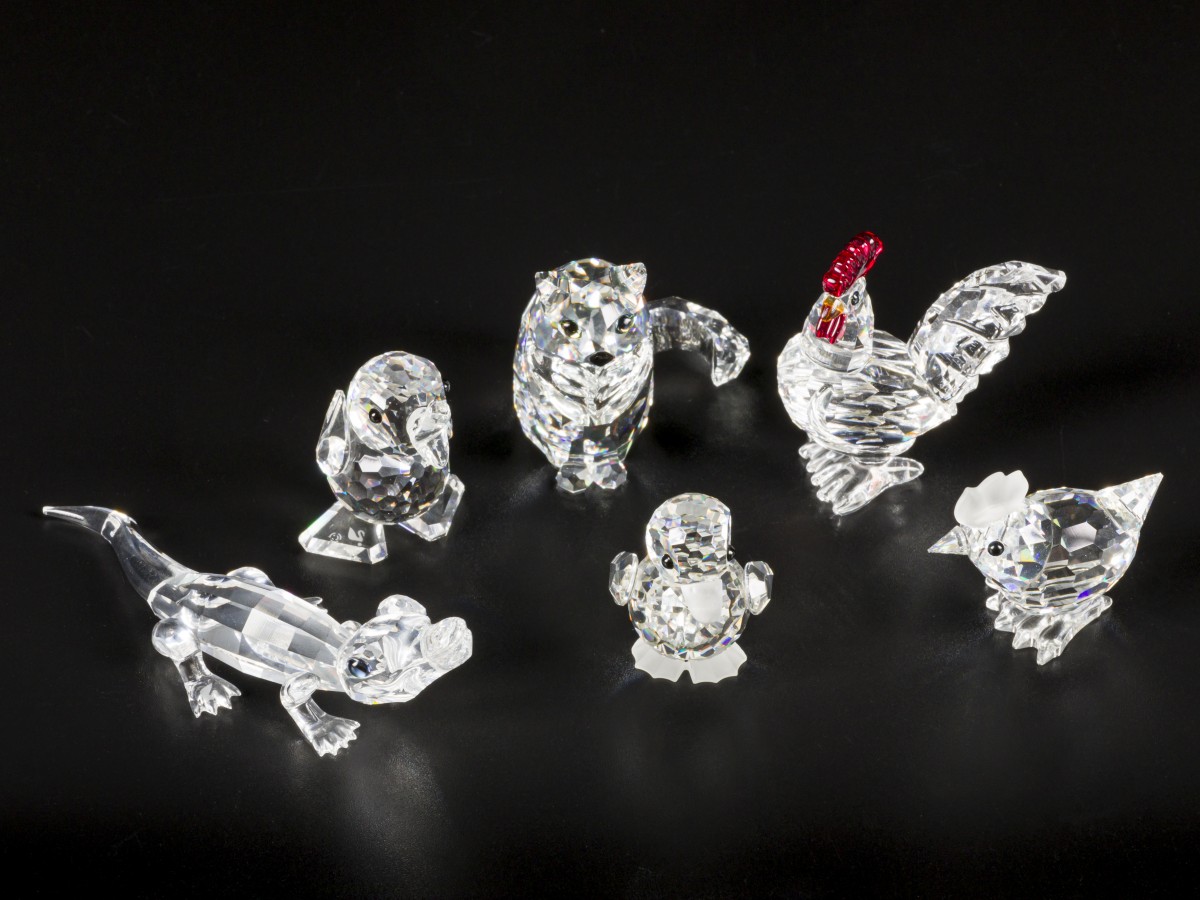 (6) delig lot Swarovski miniaturen.