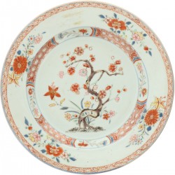 Een set van (6) porseleinen borden met floraal decor. China, Qianglong.