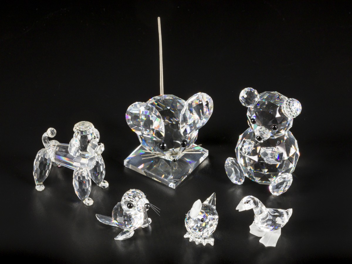 (6) delig lot Swarovski miniaturen.