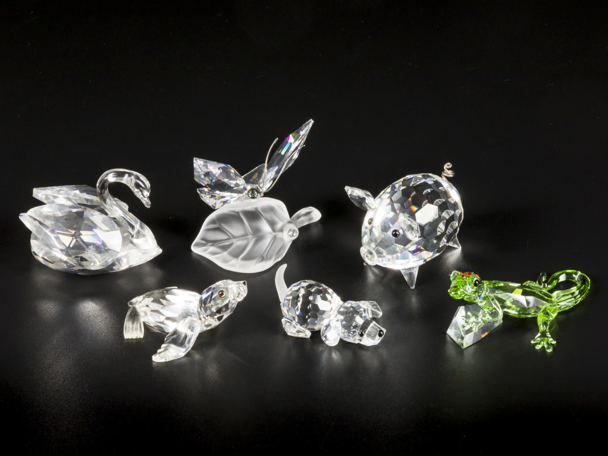 (6) delig lot Swarovski miniaturen.