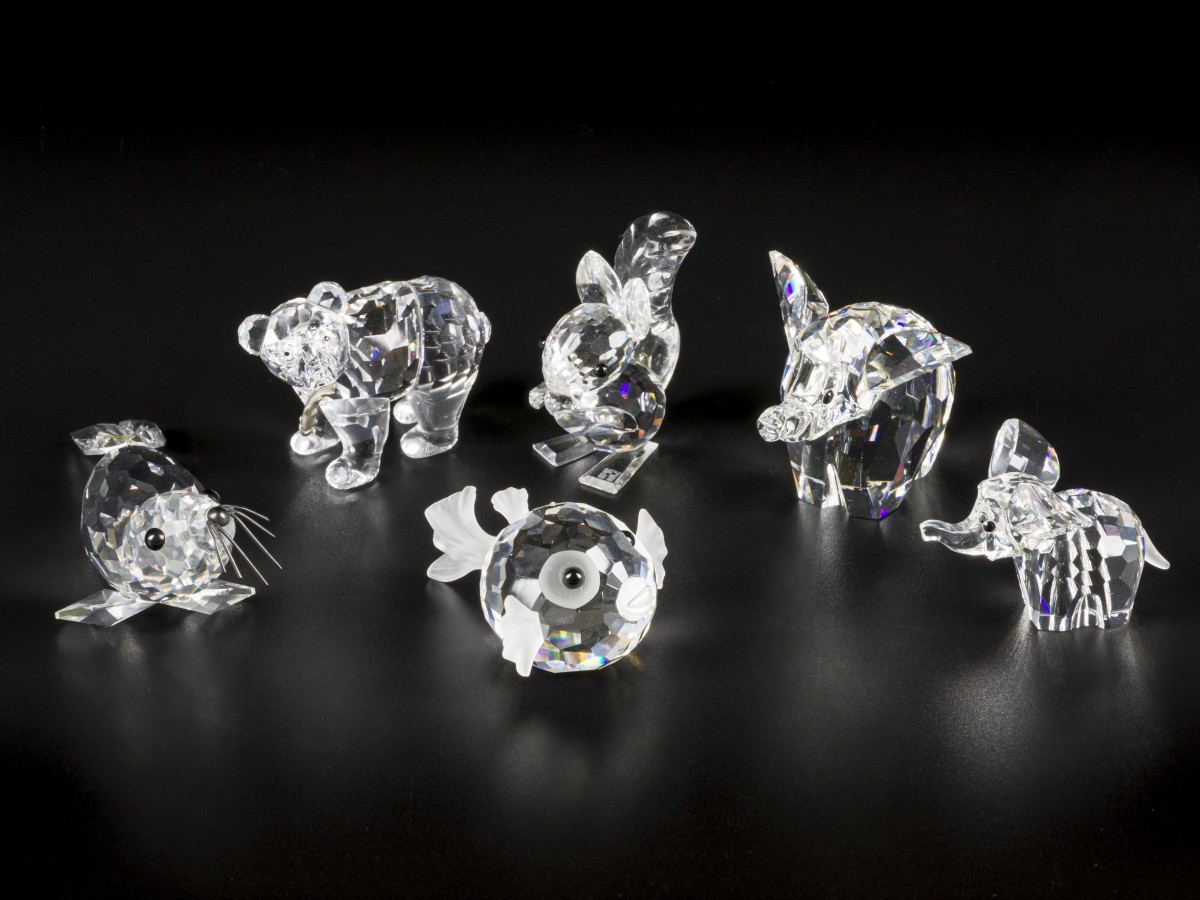 (6) delig lot Swarovski miniaturen.
