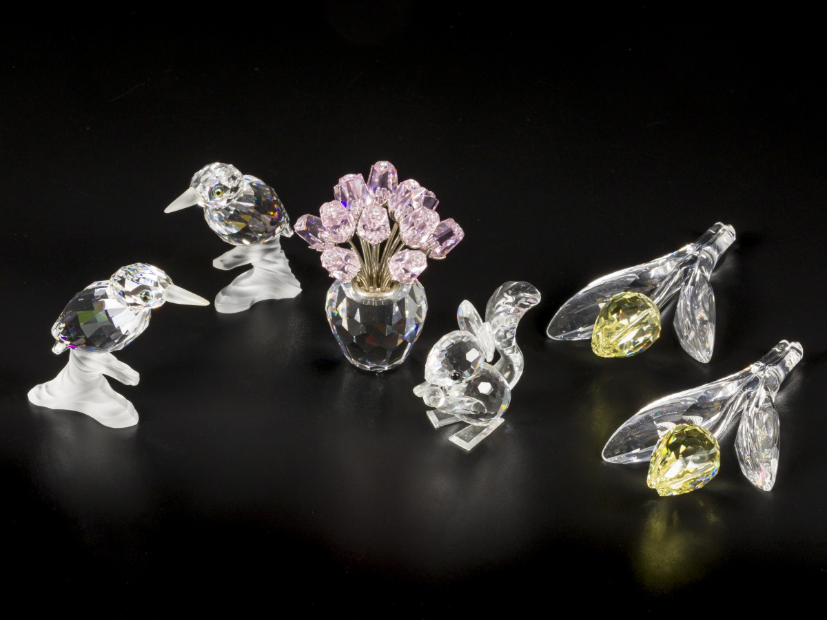 (6) delig lot Swarovski miniaturen.