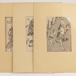 KATSUSHIKA HOKUSAI (1760-1849) een lot van drie boekillustraties uit Hokusai manga.