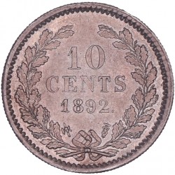 10 cent Wilhelmina 1892. FDC -.