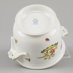 Een porseleinen cache-pot met Rotschild Bird decor. Herend, eind 20e eeuw.