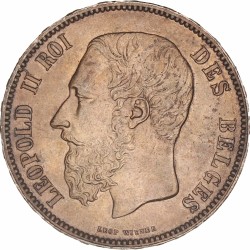 Belgium. Leopold II. 5 Francs. 1873.