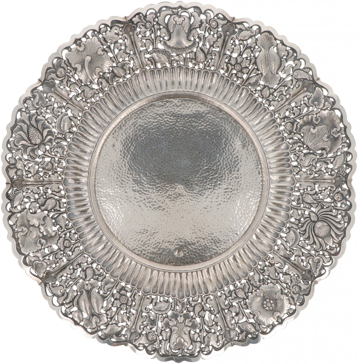 Fruitschaal zilver.