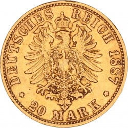 German states. Hamburg. 20 Mark. 1887 J.