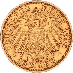 German states. Baden. Friedrich. 10 Mark. 1906 G.