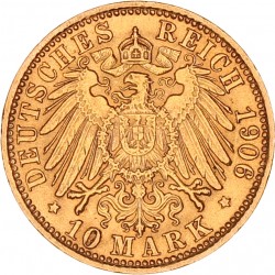 German states. Baden. Friedrich. 10 Mark. 1906 G.