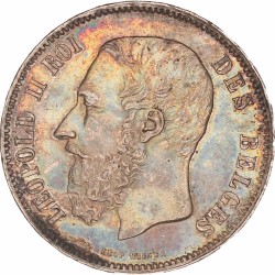 Belgium. Leopold II. 5 Francs. 1869.