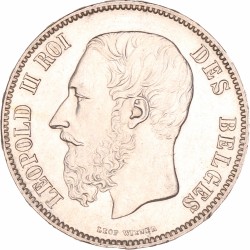 Belgium. Leopold II. 5 Francs. 1873.