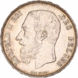 Belgium. Leopold II. 5 Francs. 1876.