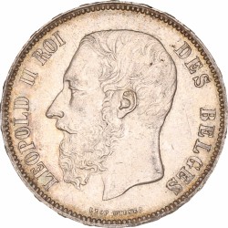 Belgium. Leopold II. 5 Francs. 1876.