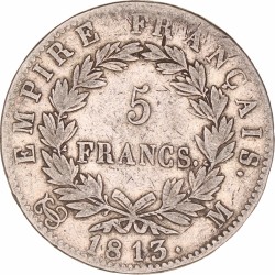 France. Empire. Napoleon. 5 Francs. 1813 M.