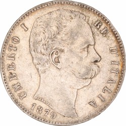 Italy. Kingdom. Umberto I. 5 Lire. 1879 R.