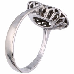 Witgouden ring, met ca. 0.33 ct. diamant - 14 kt.
