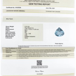 IDT-gecertificeerde natuurlijke topaas 9.74 ct.