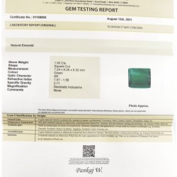 IDT-gecertificeerde natuurlijke smaragd 1.95 ct.