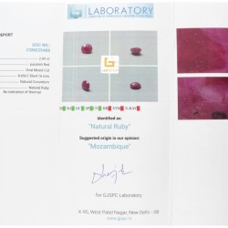 GJSPC-gecertificeerde natuurlijke robijn 2.69 ct.