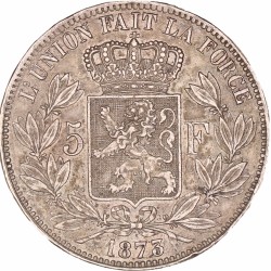 Belgium. Leopold II. 5 Francs. 1873.