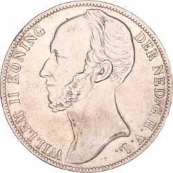 1 Gulden. Willem II. 1847. Zeer Fraai / Prachtig.