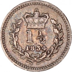 Great Britain. William IV. 1 ½ Pence. 1834.