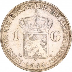 1 Gulden. Wilhelmina. 1944 P. Zeer Fraai / Prachtig.