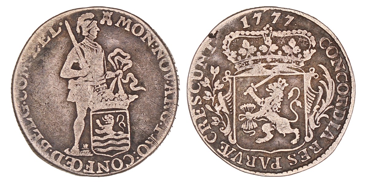 Kwart Zilveren Dukaat. Zeeland. 1777. Fraai / Zeer Fraai.