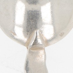 (6) delige set apostel theelepels zilver.