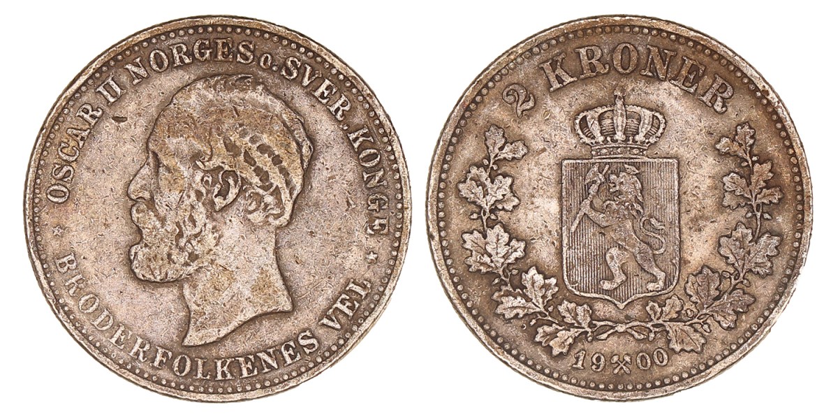 Norway. Oscar II. 2 Kroner. 1900.