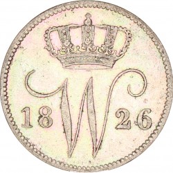 25 Cent. Willem I. 1826 A. Zeer Fraai +.