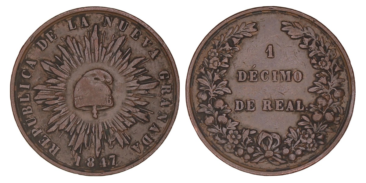 Colombia. 1 Décimo de Real. 1847.