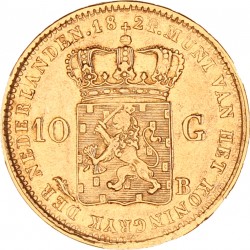 10 gulden goud. Willem I. 1824 B. Zeer Fraai / Prachtig.