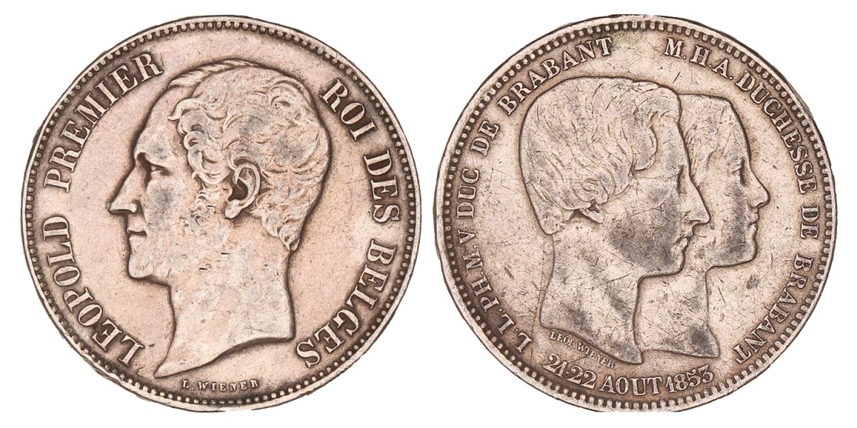 Belgium. Leopold I. 5 Francs. 1853.