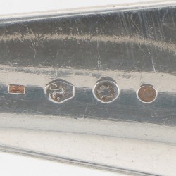 (2) delige set groentelepels zilver.