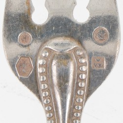(3) delige set vleeswarenvorkjes zilver.