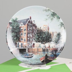 Koos van Loon voor Royal Mosa - complete serie Hollandse Grachten (8 wandborden)