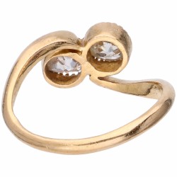 Geelgouden toi et moi ring, met ca. 0.65 ct. diamant - 20 kt.