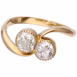 Geelgouden toi et moi ring, met ca. 0.65 ct. diamant - 20 kt.